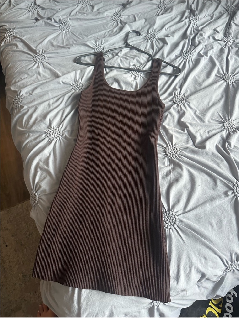 Women’s Ribbed Brown Tank Dress